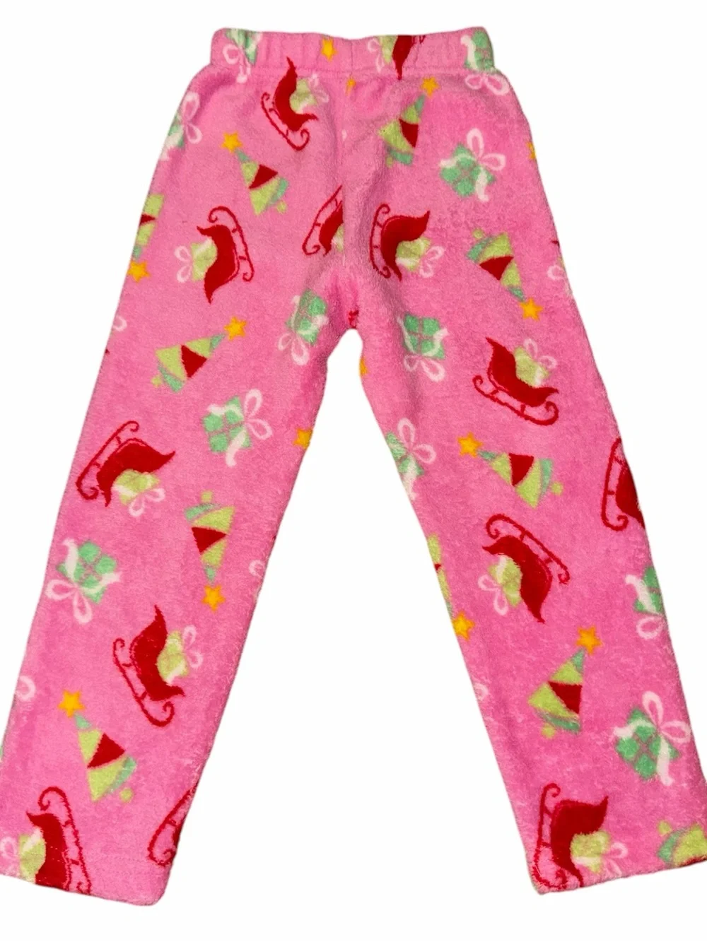 Extremely Me Kids Red 'Sleigh All Day' Pajama Set with Pink Pants Size 4
